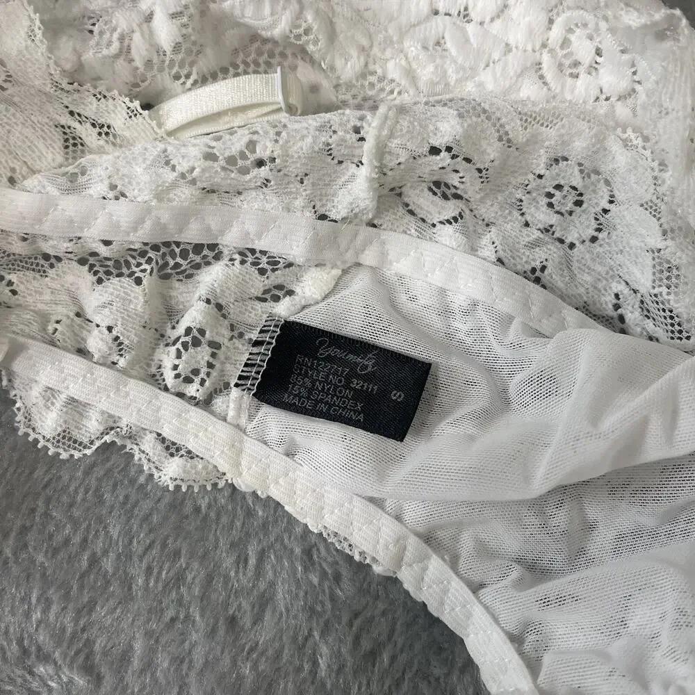 1 Women Lace‎ Bralette Sexy Bra Floral Lingerie Sleepwear Night Top Small White